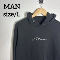 ア*キ様 【US古着】MAN 刺繍ロゴ ワンポイントロゴ パーカー スウェット