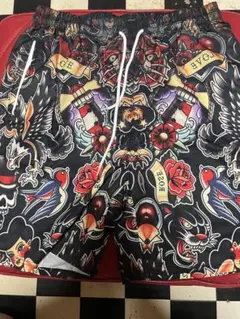 値下げしましたド派手エドハーディ風ハーフパンツ インポート