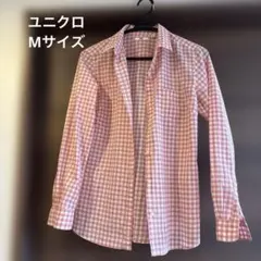 UNIQLO ピンクチェック 長袖シャツ M ギンガムチェック