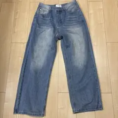 WEST BOY ライトブルー ワイドデニムパンツ ビンテージ加工デニム