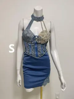 angel Rエンジェルアール・キャミワンピ・ビジューミニドレス・ブルーパール