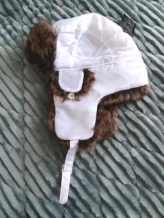 NEWHATTAN フライトキャップ ホワイト/ブラウン