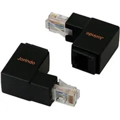 CERRXIAN LANアダプター RJ45アダプター 90度（2パック）黒