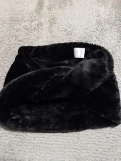 スヌード　ブラック　フェイクファー