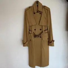 値下げ カシミヤウール　トレンチコート ベージュ　ミハラヤスヒロ　フリーサイズ