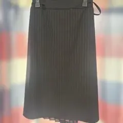 ストライプ柄 プリーツスカート ブラック