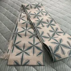半幅帯　雪華　青磁色未使用品