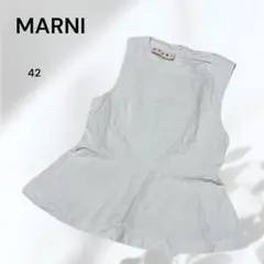 美品Martiniqueマルティニークノーカラーペプラムブラウスネイビー