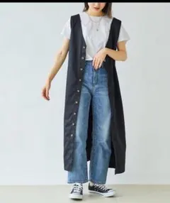 新品未使用　KANGOL Vネック ツイルワンピース 3WAYジャンスカ