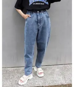 【INGNI】イング　ライトブルー ストレートデニム ウエストゴム