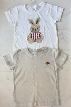 未使用♡﻿うさぎ&果物Tシャツ 半袖♡﻿2枚セット♡﻿110cmのサムネイル