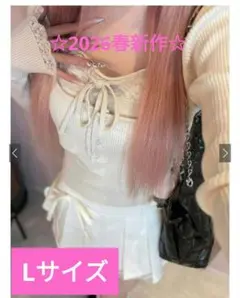 【GRL】【L】レースカーディガン✕キャミソールアンサンブル[ru1470]白