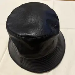 【9/30完全処分】ハット フェイクレザー ブラック