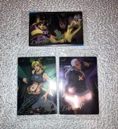 ジョジョの奇妙な冒険 ６部 ウエハースカード3枚セット 空条徐倫プッチエルメェス