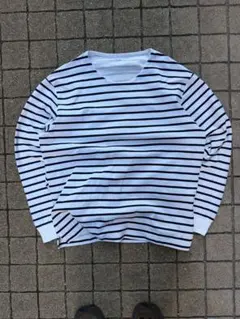 00s OLD UNIQLO ロンT ボーダー　インナー　ブラックホワイトy2k