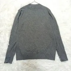 GU 長袖ハイネック リブニット グレー Mサイズ シンプル　カジュアル　秋冬