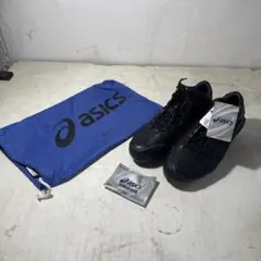 ASICS 野球用スパイク25.5cm ブラック 革 袋付き
