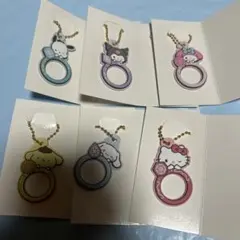 【新商品】sanrio サンリオ ぷちリング ラバーキーホルダー 全6種類セット