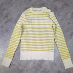 【美品】ロペピクニック オーガニックコットン ニット 肩釦 ボーダー Mサイズ