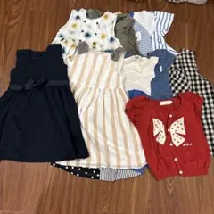110㎝ワンピースセット（半袖とノースリーブ）とカーディガン９点セット