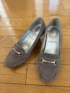 HARUTA スエード グレー 6cmヒール