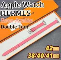 2742 Apple Watch エルメス　ローズアザレ　ドゥブルトゥール　二重