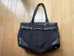 ブラック ナイロン レザー ショルダーバッグ