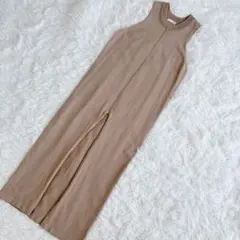 【未使用】GYDA フロントスリットノースリーブロングニットTOPS F