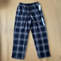 GU フランネルイージーパンツ オンブレチェック ブラック　Lサイズ