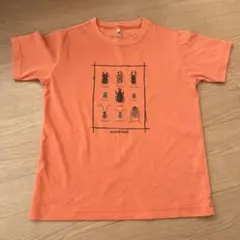 モンベル キッズ 140 昆虫 Tシャツ ウィックロン オレンジ　速乾のサムネイル