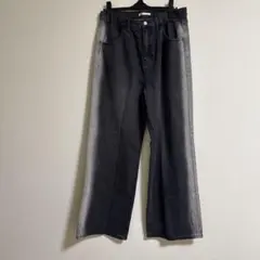 新品Java グラデーションブラック ワイドレッグデニム　メンズL