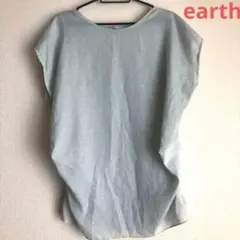 アースミュージック　コクーン　ブラウス/シャツ　水色✖️ドット　半袖