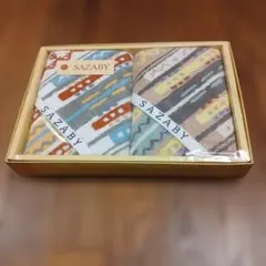 SAZABY フェイスタオル 2枚セット 幾何学模様