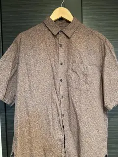 nano universe ブラウン花柄半袖シャツ