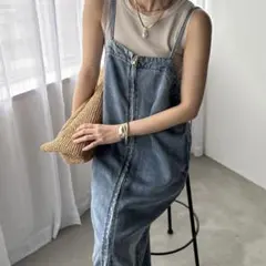 ㊱ 2026SS 新品 DOUDOU 細見え リヨセルデニムジャンスカ ブルー