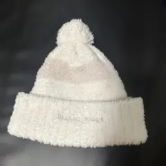 gelato pique ホワイト ポンポン付きニット帽