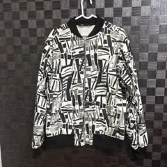 ZARA モノクロ抽象パターン ジャケット　USA M JAPAN L メンズ