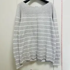 GAP グレーボーダー　長袖ニット