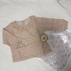 sable 90cm フリル襟トップス　花柄トップス　サブレ　poimeri