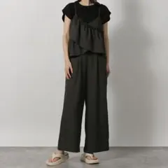 LAKOLE ラコレ　オールインワン ギャザーフリルサロペット