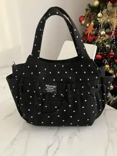 952 大きめ黒デニムリメイクバック　ハンドメイド