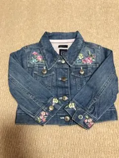 美品【baby GAP】花柄刺繍 デニムジャケット 80cm