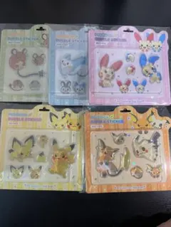 韓国限定 ポケモン ソンス ポップアップ バブルステッカー 5種セット