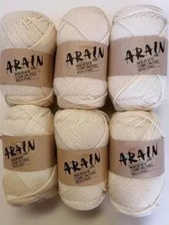 りりりん様専用　毛糸6個セット ARAIN極太 クリーム色　 鐘紡株式会社
