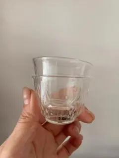 ガラス製お猪口 ストライプ模様 2個セット