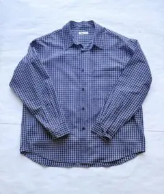 FREAK'S STORE フリークスストアチェック柄 長袖シャツ ネイビー　Lのサムネイル