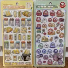 ボンボンドロップシール和柄　2点セット（たまごサンド・だるま）