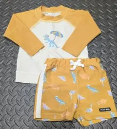 PETIT MAIN 恐竜プリント ベビー水着セット 80cm