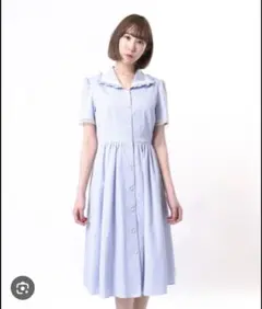 週末価格！MILK ストライプロングシャツワンピース　ブルー