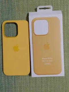 【美品】Apple純正　iPhone15Pro用ケース　サンシャイン　イエロー